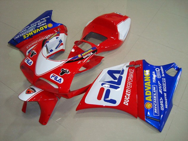 1993-2005 Rot Blau Fila Ducati 748 Motorrad Verkleidung 1993-2005 Rot Blau Fila Ducati 748 Motorrad Verkleidung
