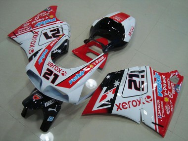 1993-2005 Rot Weiß Xerox 21 Ducati 748 916 996 996S Motorrad Verkleidungen