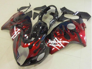 1996-2007 Schwarz rote Flamme Suzuki GSXR 1300 Hayabusa Motorrad Verkleidung