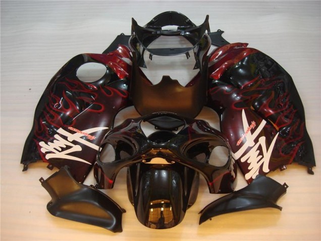 1996-2007 Schwarz rote Flamme Suzuki GSXR 1300 Hayabusa Motorrad Verkleidungen 1996-2007 Schwarz rote Flamme Suzuki GSXR 1300 Hayabusa Motorrad Verkleidungen