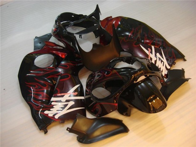 1996-2007 Schwarz rote Flamme Suzuki GSXR 1300 Hayabusa Motorrad Verkleidungen 1996-2007 Schwarz rote Flamme Suzuki GSXR 1300 Hayabusa Motorrad Verkleidungen