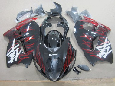 1996-2007 Schwarz rote Flamme Suzuki GSXR 1300 Hayabusa Motorrad Vollverkleidung