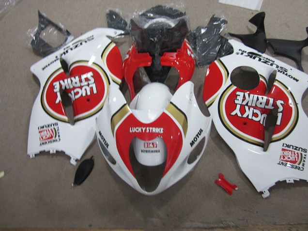 1996-2007 Weiß Lucky Strike Motul Suzuki GSXR 1300 Hayabusa Motorrad Verkleidung 1996-2007 Weiß Lucky Strike Motul Suzuki GSXR 1300 Hayabusa Motorrad Verkleidung