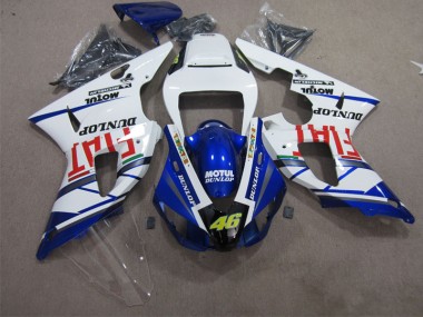 1998-1999 Blau Weiß Motul Dunlop 46 Yamaha YZF R1 Motorrad Verkleidung