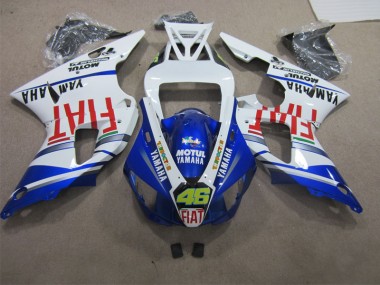 1998-1999 Blau Weiß Motul Fiat 46 Yamaha YZF R1 Motorrad Verkleidung