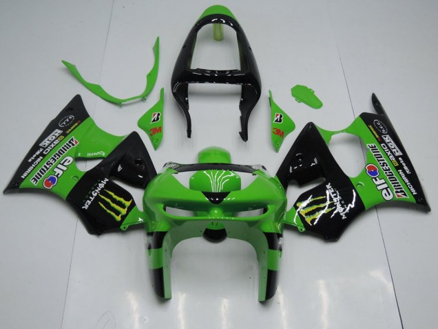 1998-1999 Grünes Monster Kawasaki ZX6R Motorrad Verkleidung 1998-1999 Grünes Monster Kawasaki ZX6R Motorrad Verkleidung
