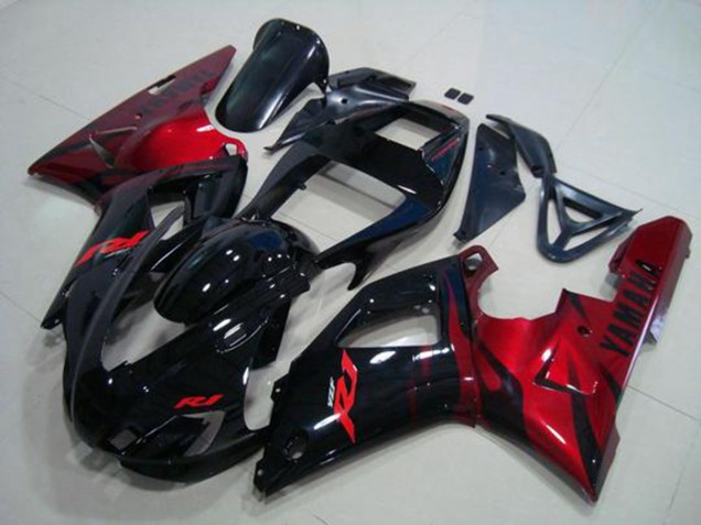 1998-1999 Schwarz Rot Yamaha YZF R1 Motorrad Verkleidung 1998-1999 Schwarz Rot Yamaha YZF R1 Motorrad Verkleidung