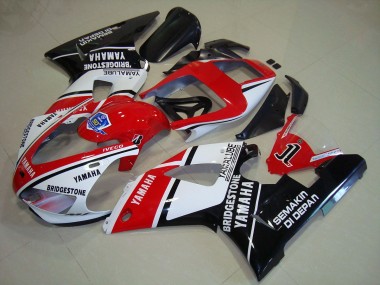1998-1999 Schwarz Rote Aufkleber Yamaha YZF R1 Motorrad Verkleidung