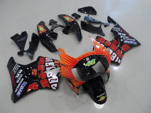1998-1999 Schwarzer Rossi Honda CBR900RR 919 Motorrad Verkleidung 1998-1999 Schwarzer Rossi Honda CBR900RR 919 Motorrad Verkleidung