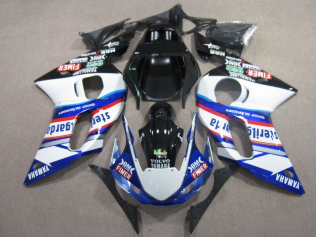 1998-2002 BM FIMER VOLVO Blau Weiß Schwarz Yamaha YZF R6 Motorrad Verkleidung 1998-2002 BM FIMER VOLVO Blau Weiß Schwarz Yamaha YZF R6 Motorrad Verkleidung