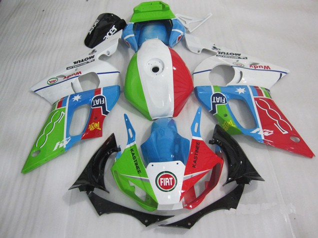 1998-2002 Blau Rot Fiat Kastinee Yamaha YZF R6 Motorrad Verkleidung 1998-2002 Blau Rot Fiat Kastinee Yamaha YZF R6 Motorrad Verkleidung