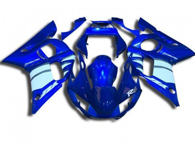 1998-2002 Blau und Weiß Yamaha YZF R6 Motorrad Verkleidung 1998-2002 Blau und Weiß Yamaha YZF R6 Motorrad Verkleidung