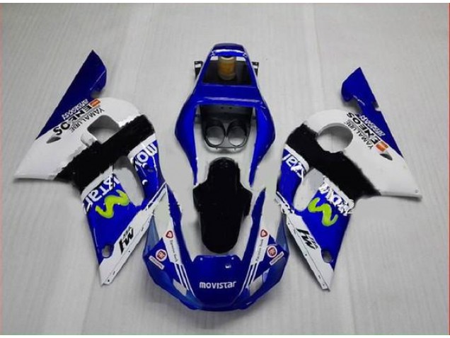 1998-2002 Blaugrün Weiß Yamaha YZF R6 Motorrad Verkleidung 1998-2002 Blaugrün Weiß Yamaha YZF R6 Motorrad Verkleidung