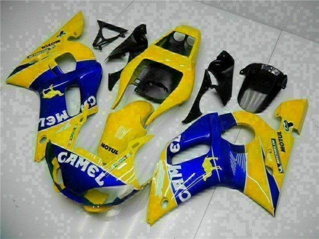 1998-2002 Gelb Blau Yamaha YZF R6 Motorrad Verkleidungen 1998-2002 Gelb Blau Yamaha YZF R6 Motorrad Verkleidungen