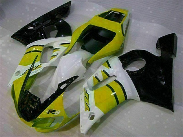 1998-2002 Gelb Weiß Yamaha YZF R6 Motorrad Verkleidung 1998-2002 Gelb Weiß Yamaha YZF R6 Motorrad Verkleidung