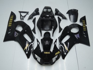 1998-2002 Glänzend Schwarz Gold Aufkleber Yamaha YZF R6 Motorrad Verkleidung