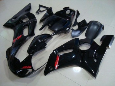 1998-2002 Glänzend Schwarz Rote Aufkleber Yamaha YZF R6 Motorrad Verkleidung