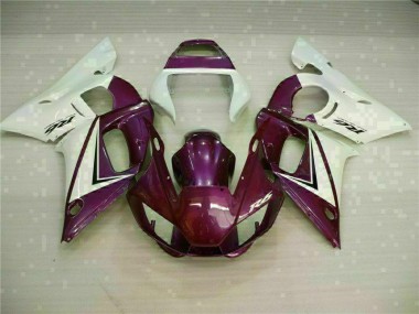 1998-2002 Lila Weiß Yamaha YZF R6 Motorrad Verkleidung