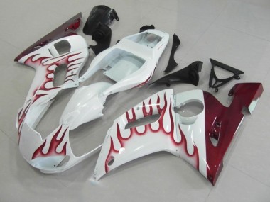 1998-2002 Rot Flamme Yamaha YZF R6 Motorrad Verkleidung