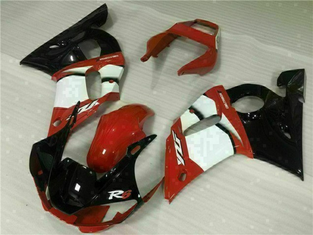 1998-2002 Rot Weiß Yamaha YZF R6 Motorrad Verkleidung 1998-2002 Rot Weiß Yamaha YZF R6 Motorrad Verkleidung