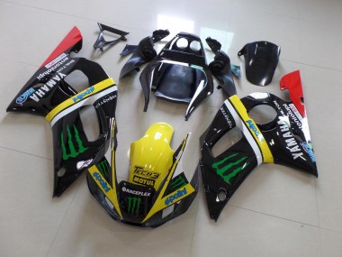 1998-2002 Schwarz gelbes Monster Yamaha YZF R6 Motorrad Verkleidung