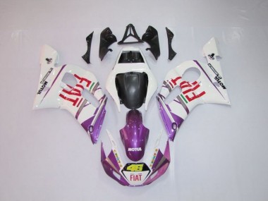 1998-2002 Weiß Lila Fiat 46 Yamaha YZF R6 Motorrad Verkleidung