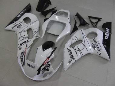 1998-2002 Weiß Schwarz Corona Yamaha YZF R6 Motorrad Verkleidung