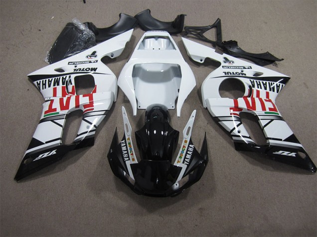 1998-2002 Weiß Schwarz Fiat Yamaha YZF R6 Motorrad Verkleidung 1998-2002 Weiß Schwarz Fiat Yamaha YZF R6 Motorrad Verkleidung