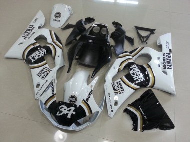 1998-2002 Weiß Schwarz Yamaha YZF R6 Motorrad Verkleidung