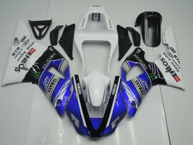 2000-2001 Blau Weiß ENEOS Monster Yamaha YZF R1 Motorrad Verkleidung