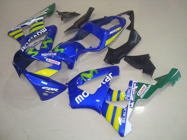 2000-2001 Blaus Movistar Castrol Honda CBR900RR 929 Motorrad Verkleidung 2000-2001 Blaus Movistar Castrol Honda CBR900RR 929 Motorrad Verkleidung