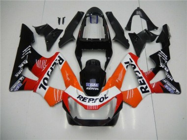 2000-2001 Orange Rot Schwarz Repsol Honda CBR900RR 929RR Motorrad Verkleidung