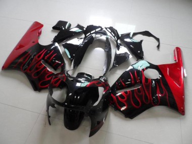 2000-2001 Rot Flamme Kawasaki ZX12R Motorrad Verkleidung