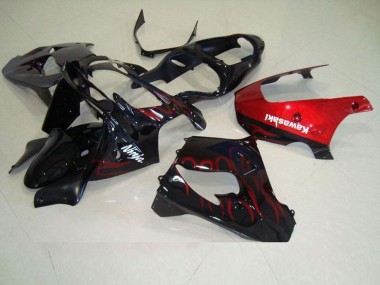 2000-2001 Rot Flamme Kawasaki ZX9R Motorrad Verkleidung