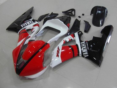 2000-2001 Rot Schwarz Weiß Renn Version Yamaha YZF R1 Motorrad Verkleidung