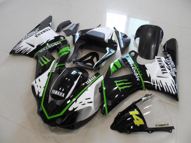 2000-2001 Schwarz Weiß Grün Monster Yamaha YZF R1 Motorrad Verkleidung 2000-2001 Schwarz Weiß Grün Monster Yamaha YZF R1 Motorrad Verkleidung