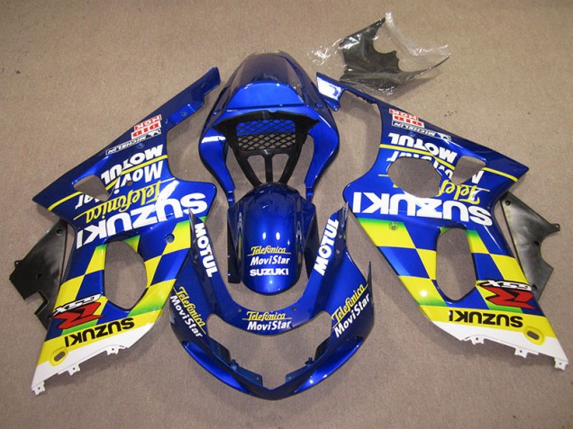 2000-2002 Blau Gelb Telefonica Movistar Suzuki GSXR 1000 Motorrad Verkleidung 2000-2002 Blau Gelb Telefonica Movistar Suzuki GSXR 1000 Motorrad Verkleidung