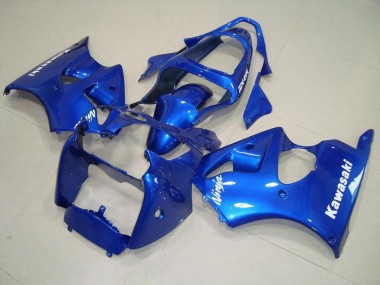 2000-2002 Blau mit weißen Aufklebern Kawasaki ZX6R Motorrad Verkleidung