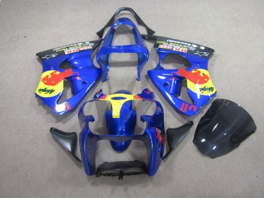 2000-2002 Blaur Rot Bull Ninja Kawasaki ZX6R Motorrad Verkleidung