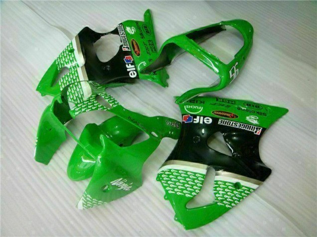 2000-2002 Grün Schwarz Kawasaki ZX6R Motorrad Verkleidungen