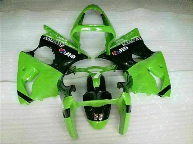 2000-2002 Grün Schwarz Kawasaki ZX6R Motorrad Vollverkleidung
