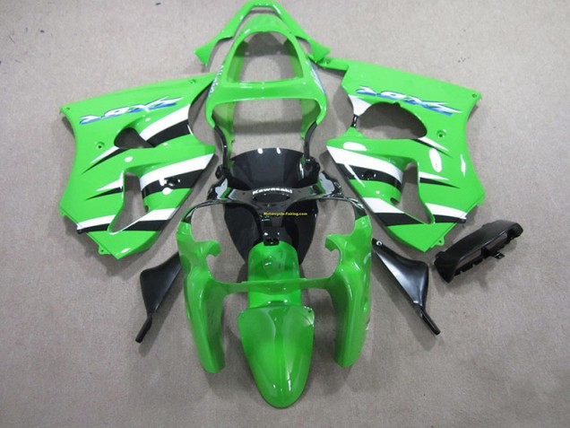 2000-2002 Grün Schwarz Weiß Kawasaki ZX6R Motorrad Verkleidung 2000-2002 Grün Schwarz Weiß Kawasaki ZX6R Motorrad Verkleidung