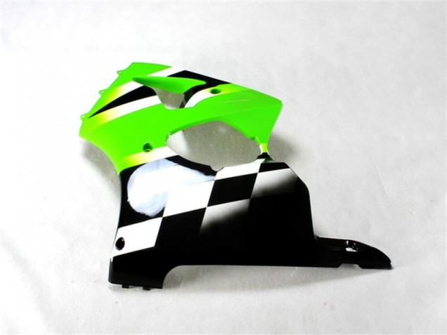 2000-2002 Grün Schwarz Weiß Kawasaki ZX6R Motorrad Verkleidungen 2000-2002 Grün Schwarz Weiß Kawasaki ZX6R Motorrad Verkleidungen