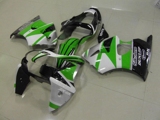 2000-2002 Grün weiße Streifen Kawasaki ZX6R Motorrad Verkleidung 2000-2002 Grün weiße Streifen Kawasaki ZX6R Motorrad Verkleidung