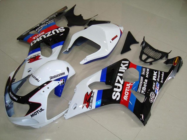 2000-2002 Schwarz Weiß Blau Suzuki GSXR 1000 Motorrad Verkleidung 2000-2002 Schwarz Weiß Blau Suzuki GSXR 1000 Motorrad Verkleidung