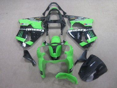 2000-2002 Schwarz grünes Monster Kawasaki ZX6R Motorrad Verkleidung
