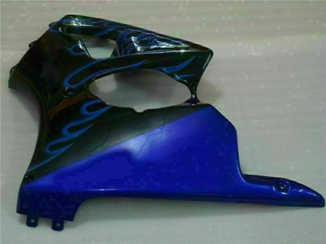 2000-2002 Schwarz mit Blaur Flamme Kawasaki ZX6R Motorrad Verkleidung 2000-2002 Schwarz mit Blaur Flamme Kawasaki ZX6R Motorrad Verkleidung
