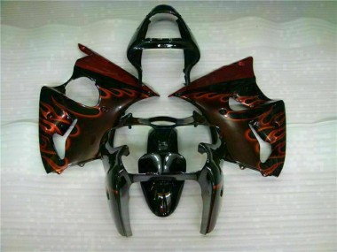2000-2002 Schwarz rote Flamme Kawasaki ZX6R Motorrad Verkleidung
