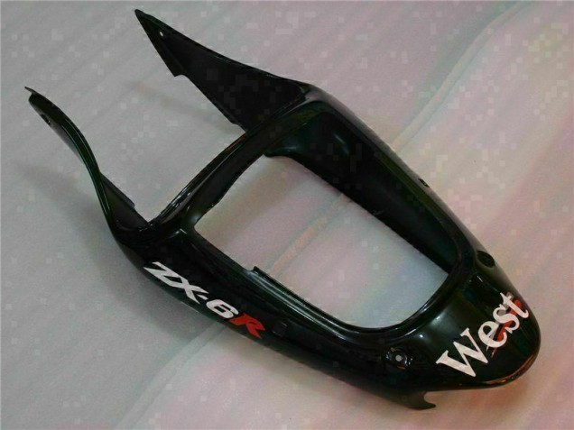 2000-2002 Schwarzer West Ninja Kawasaki ZX6R Motorrad Verkleidung