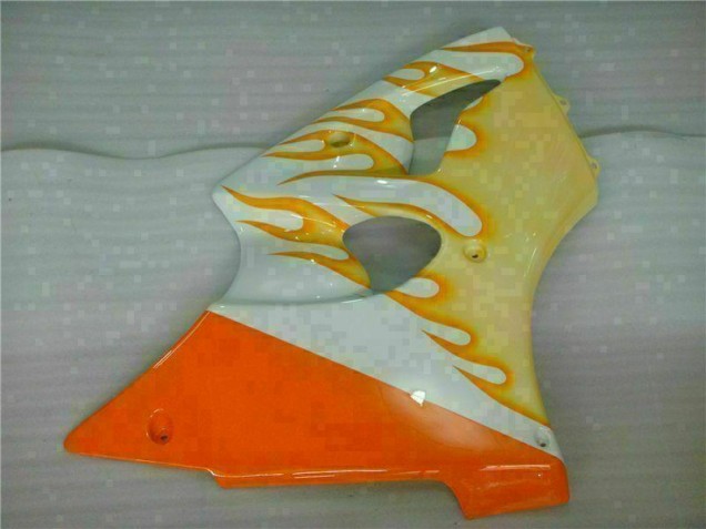 2000-2002 Weiß Gelb Flamme Kawasaki ZX6R Motorrad Verkleidung 2000-2002 Weiß Gelb Flamme Kawasaki ZX6R Motorrad Verkleidung